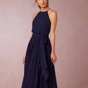 // bhldn // navy alana maxi dress